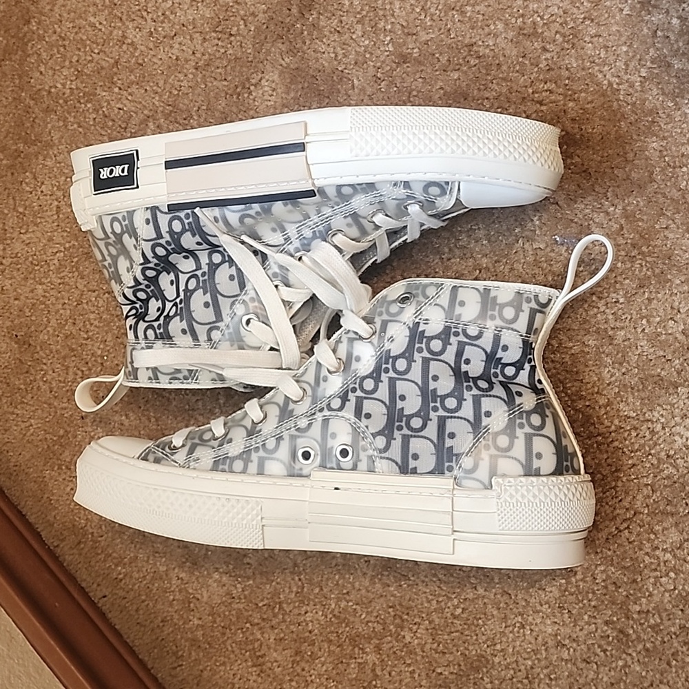 DIOR B23 High-Top Logo Oblique White Black Clear Translucent Sneakers Si… - Picture 14 of 14